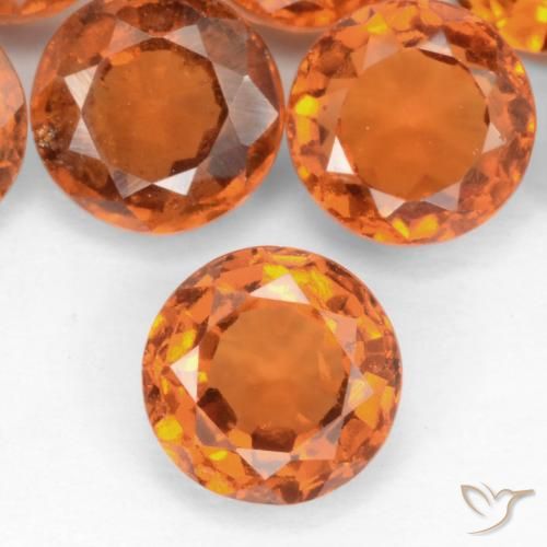 1.11ct طبيعي برتقالى داكن-متوسط هيسونيت غارنيت, دائري, SI-I1