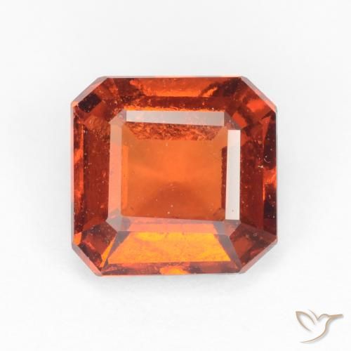 1.95ct طبيعي برتقالى متوسط عقيق هيسونيت, قص الزمرد, VS-SI
