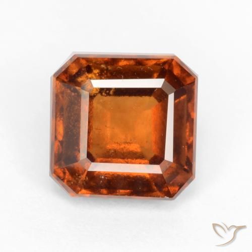 2.06ct طبيعي برتقالى غامق عقيق هيسونيت, قص الزمرد, VS-SI