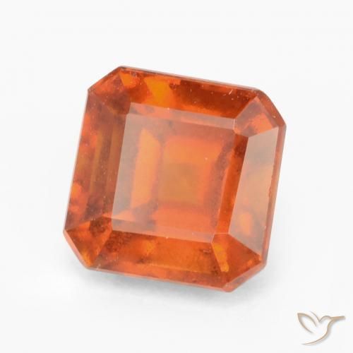 2.17ct طبيعي برتقالى نارى عقيق هيسونيت, قص الزمرد, VS-SI
