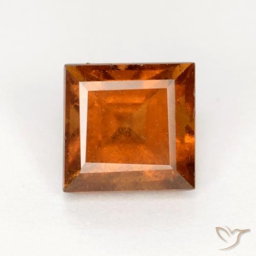 1.57ct طبيعي برتقالى غامق هيسونيت غارنيت, مربع, SI