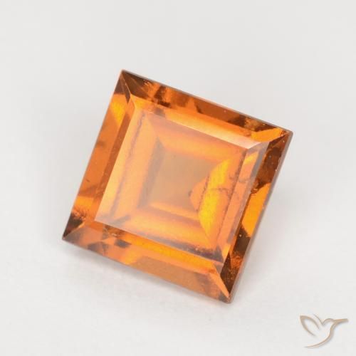 1.30ct طبيعي برتقالي زاهى هيسونيت غارنيت, مربع, SI