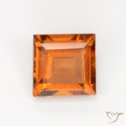1.29ct طبيعي برتقالى مصفر هيسونيت غارنيت, مربع, VS-SI