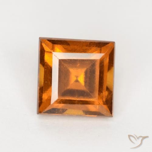 1.41ct طبيعي برتقالى غامق هيسونيت غارنيت, مربع, VS-SI