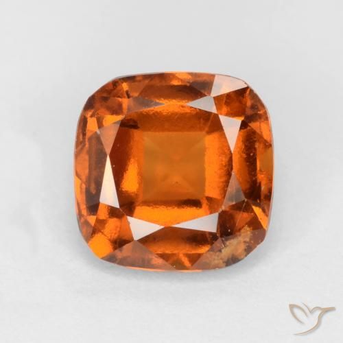 1.71ct طبيعي برتقالى داكن-متوسط هيسونيت غارنيت, وسادة, VS-SI