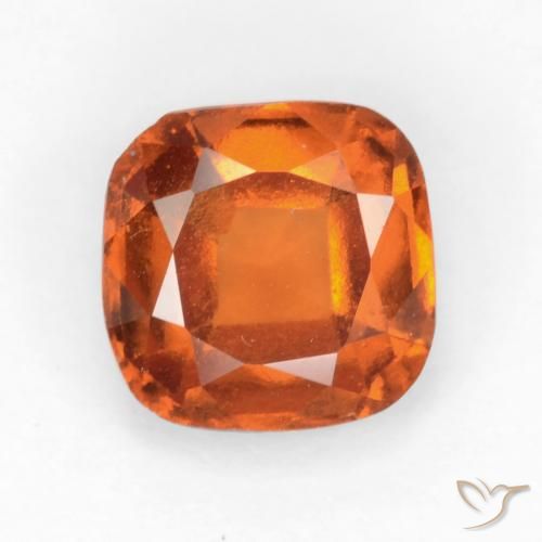 1.69ct طبيعي برتقالى متوسط عقيق هيسونيت, وسادة, قليلا جدا