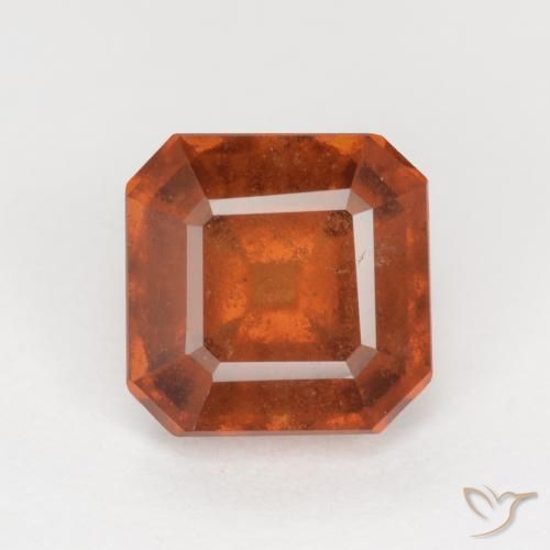 2.16ct طبيعي برتقالى كهرمانى عقيق هيسونيت, قص الزمرد, SI