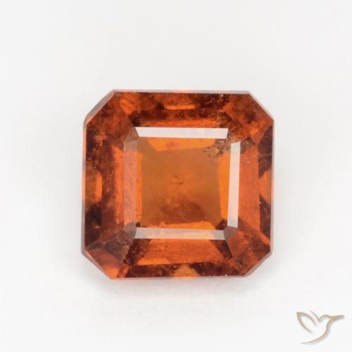 1.80ct طبيعي برتقالى كهرمانى عقيق هيسونيت, قص الزمرد, SI