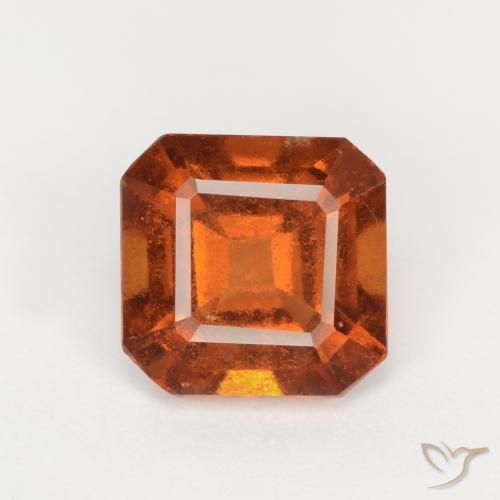 1.62ct طبيعي برتقالى غامق عقيق هيسونيت, قص الزمرد, VS-SI