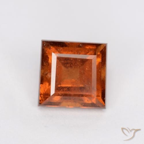 1.64ct طبيعي برتقالى غامق هيسونيت غارنيت, مربع, SI