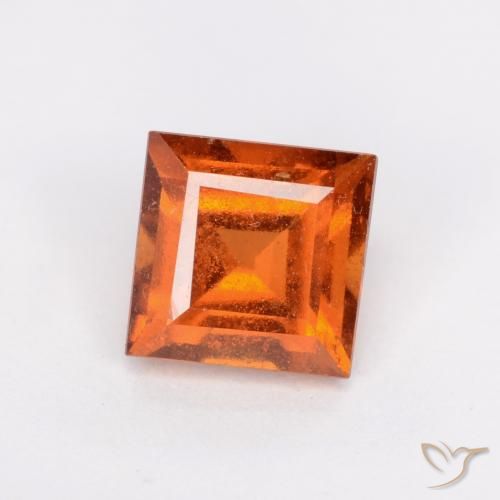 1.43ct طبيعي برتقالى غامق عقيق هيسونيت, مربع, SI