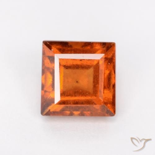 1.57ct طبيعي برتقالى غامق هيسونيت غارنيت, مربع, VS-SI
