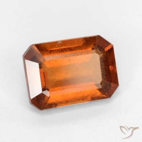 1.77ct طبيعي برتقالى غامق عقيق هيسونيت, قص الزمرد, SI
