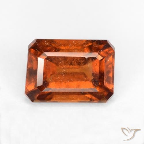 1.44ct طبيعي برتقالى غامق هيسونيت غارنيت, قص الزمرد, SI