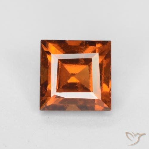 1.55ct طبيعي برتقالى غامق هيسونيت غارنيت, مربع, VS-SI, Photo A