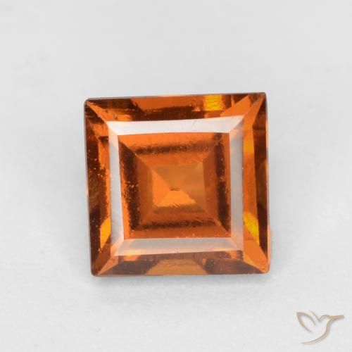 1.37ct طبيعي برتقالى غامق هيسونيت غارنيت, مربع, قليلا جدا