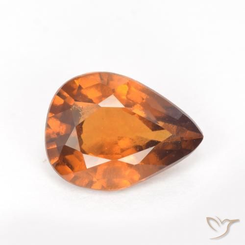 1.20ct طبيعي برتقالى ترابى عقيق هيسونيت, شكل الكمثرى, VS-SI