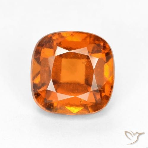 2.10ct طبيعي برتقالى متوسط عقيق هيسونيت, وسادة, قليلا جدا