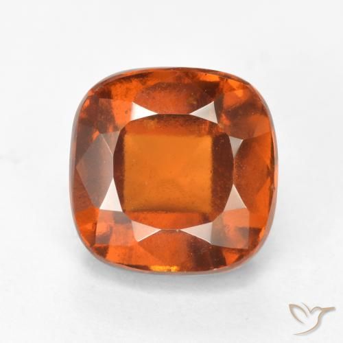 2.50ct طبيعي برتقالى غامق عقيق هيسونيت, وسادة, قليلا جدا