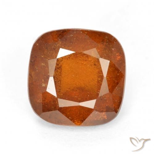 1.94ct طبيعي برتقالى داكن-متوسط عقيق هيسونيت, وسادة, SI