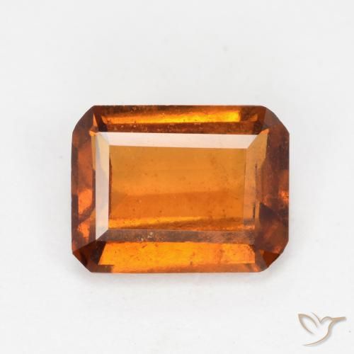 1.45ct طبيعي برتقالى غامق عقيق هيسونيت, قص الزمرد, SI