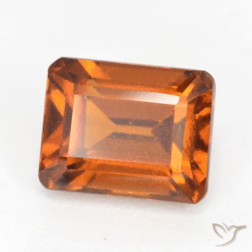 2.58ct طبيعي برتقالى محمر عقيق هيسونيت, قص الزمرد, قليلا جدا