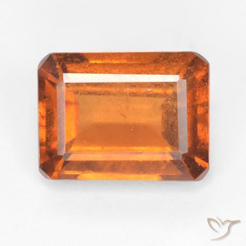 1.90ct طبيعي برتقالى غامق عقيق هيسونيت, قص الزمرد, SI