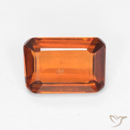 2.18ct طبيعي برتقالى غامق عقيق هيسونيت, قص الزمرد, VS-SI