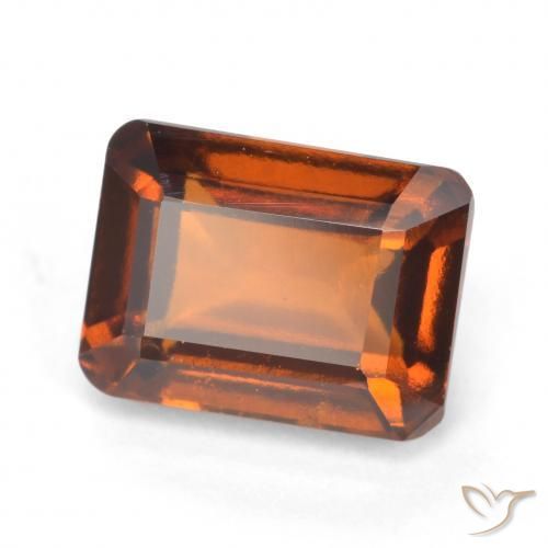 2.16ct طبيعي برتقالى غامق عقيق هيسونيت, قص الزمرد, VS-SI