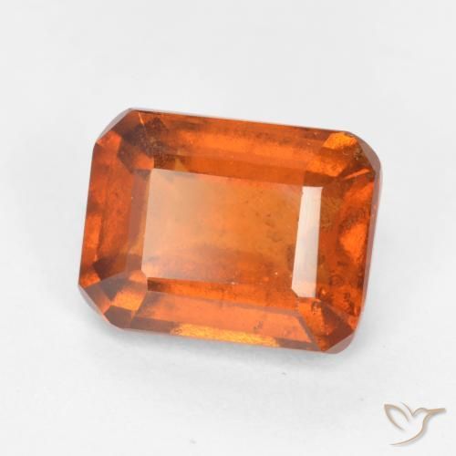 2.42ct طبيعي برتقالى نارى عقيق هيسونيت, قص الزمرد, SI