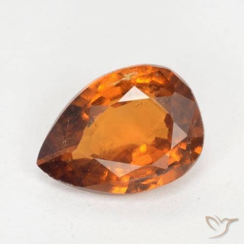 1.13ct طبيعي برتقالى متوسط هيسونيت غارنيت, شكل الكمثرى, SI