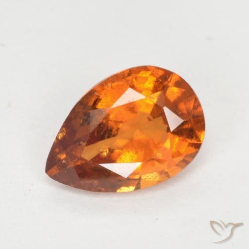 0.98ct طبيعي برتقالى متوسط هيسونيت غارنيت, شكل الكمثرى, VS-SI