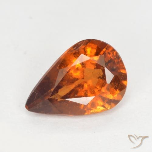 1.01ct طبيعي برتقالى غامق هيسونيت غارنيت, شكل الكمثرى, VS-SI
