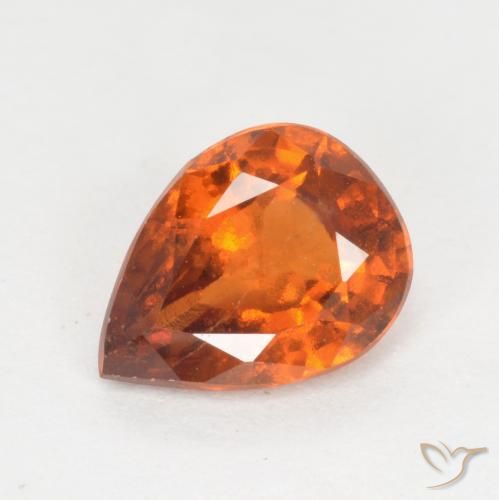 1.18ct طبيعي برتقالى غامق عقيق هيسونيت, شكل الكمثرى, VS-SI