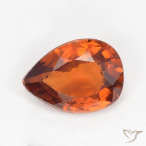 1.13ct طبيعي برتقالى غامق هيسونيت غارنيت, شكل الكمثرى, قليلا جدا