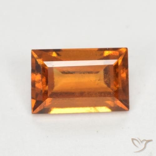 0.95ct طبيعي برتقالى داكن-متوسط عقيق هيسونيت, باجيت, VS-SI