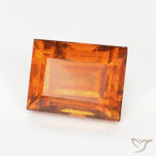1.36ct طبيعي برتقالى غامق هيسونيت غارنيت, باجيت, VS-SI