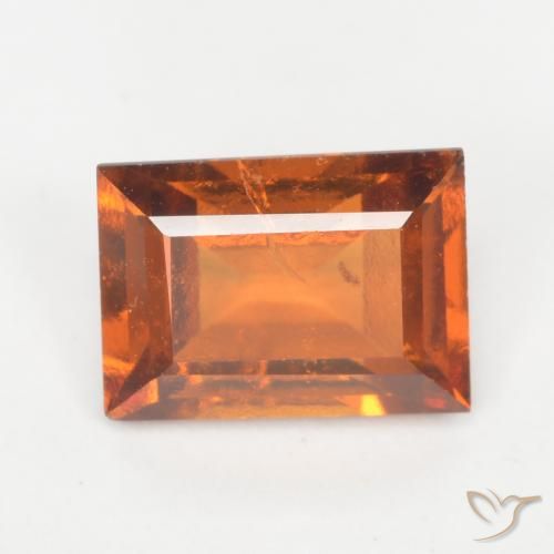 1.33ct طبيعي برتقالى غامق هيسونيت غارنيت, باجيت, SI