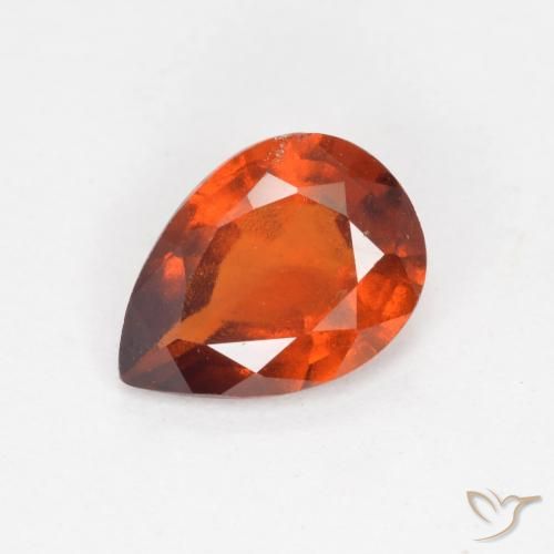 1.01ct طبيعي برتقالى نارى هيسونيت غارنيت, شكل الكمثرى, VS-SI