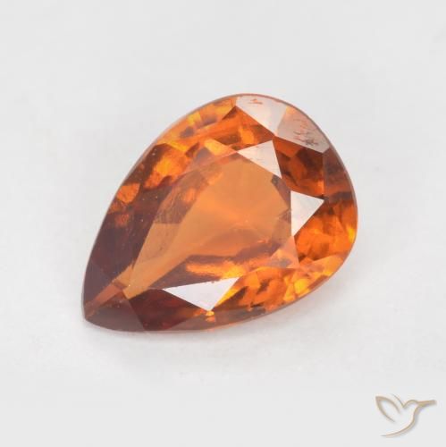 1.15ct طبيعي برتقالى متوسط هيسونيت غارنيت, شكل الكمثرى, قليلا جدا