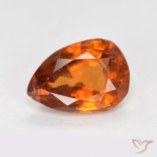 1.20ct طبيعي برتقالى غامق هيسونيت غارنيت, شكل الكمثرى, VS-SI