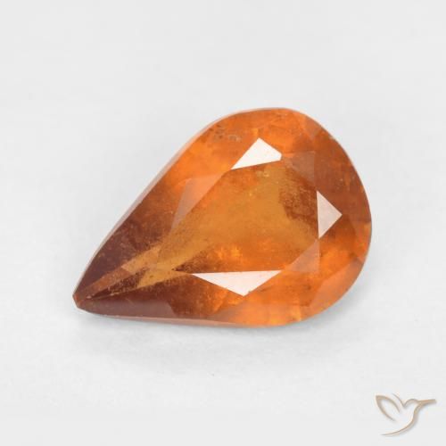1.03ct طبيعي برتقالى غامق هيسونيت غارنيت, شكل الكمثرى, SI