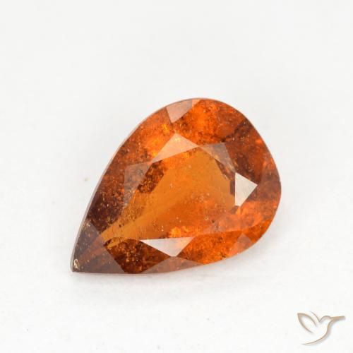 0.97ct طبيعي برتقالى متوسط هيسونيت غارنيت, شكل الكمثرى, SI
