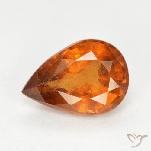 1.20ct طبيعي برتقالى متوسط هيسونيت غارنيت, شكل الكمثرى, SI