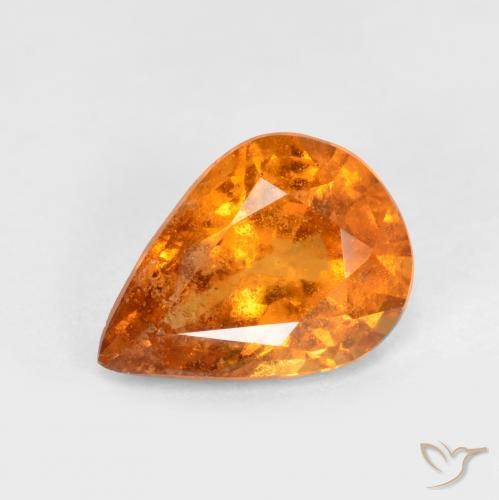 1.11ct طبيعي برتقالي زاهى هيسونيت غارنيت, شكل الكمثرى, SI