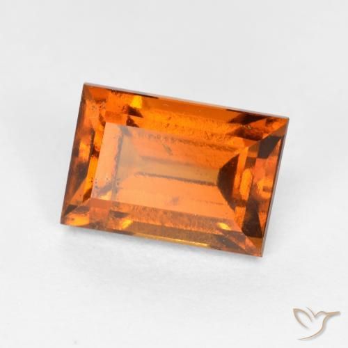 1.57ct طبيعي برتقالى متوسط هيسونيت غارنيت, باجيت, VS-SI