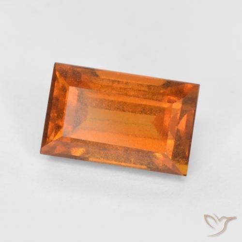 1.51ct طبيعي برتقالى غامق هيسونيت غارنيت, باجيت, VS-SI