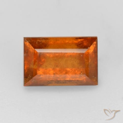 1.37ct طبيعي برتقالى غامق هيسونيت غارنيت, باجيت, SI