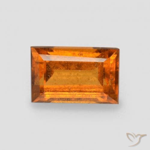 1.08ct طبيعي برتقالى مصفر عقيق هيسونيت, باجيت, SI
