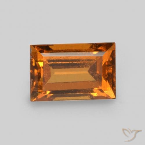 0.91ct طبيعي برتقالى غامق هيسونيت غارنيت, باجيت, قليلا جدا
